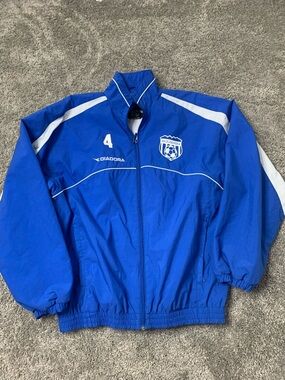 Vintage Diadora Blue Soccer Warm-Up Jacket Men’s Medium #4 Colorado Storm